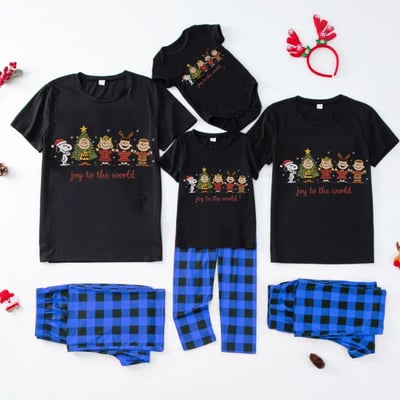 Joy To The World Peanuts Christmas Family Pajamas