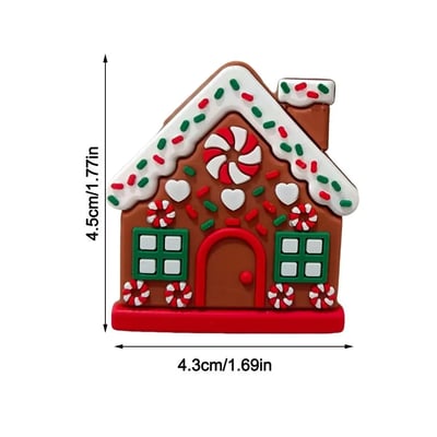 10 Pcs Christmas Button Covers Gingerbread House Shape
