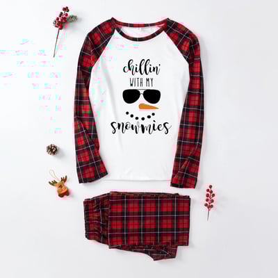 Chillin' with the Snowmies Christmas Plaids Family Matching Pajamas Set