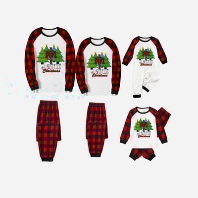 Jesus Christmas Red Buffalo Plaid Family Matching Pajama Set