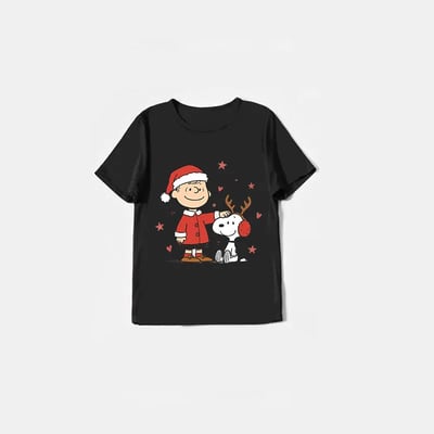 Peanuts Christmas Family Pajamas Snoopy Cute Print Holiday Sleepwear Set