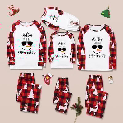 Chillin' with my Snowmies Christmas Family Matching Pajamas Set For The Holidays