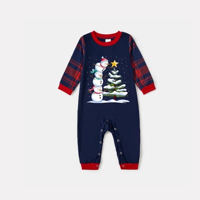 Festive Snowman Tree Family Christmas Matching Pajamas