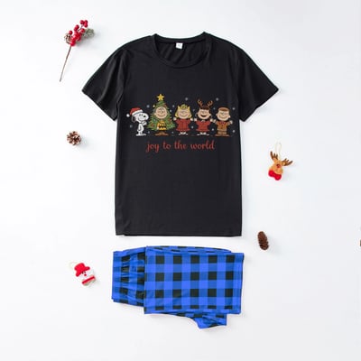 Joy To The World Peanuts Christmas Family Pajamas