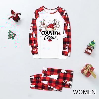 Cousin Crew Christmas Reindeer Print Family Matching Pajamas Sets
