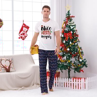 Nice Until Proven Naughty Matching Family Christmas Pajama Set
