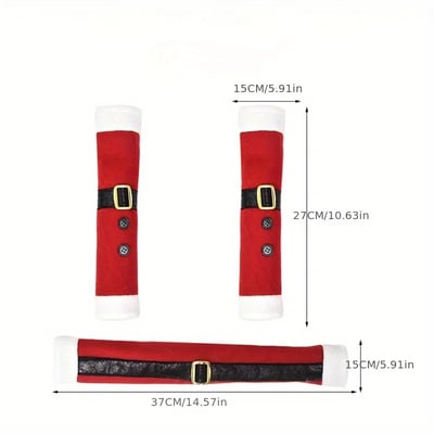 3-Pack Christmas Refrigerator Door Handle Covers