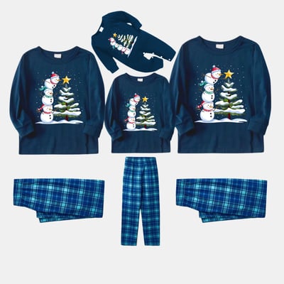 Snowman Christmas Tree Family Matching Pajama Set