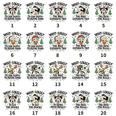 Personalized Disney Most Likely To Pajamas Christmas Family PJs Sets