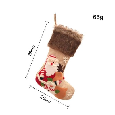 Santa and Snowman Christmas Stockings for Holiday Decorations