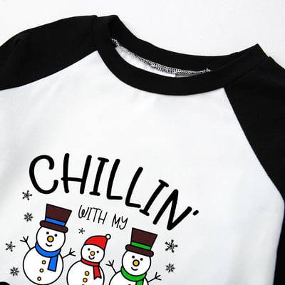 Chillin' with my Snowmies Christmas Family Pajamas with Pet Matching Shirt