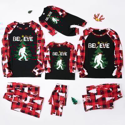 Believe Bigfoot Matching Family Christmas Pajamas