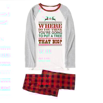 Funny Christmas Vacation Quotes Matching Family Christmas Pajama Set Red Plaid