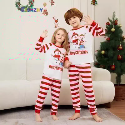 Red & White Striped Merry Christmas Family Matching Pajama Set