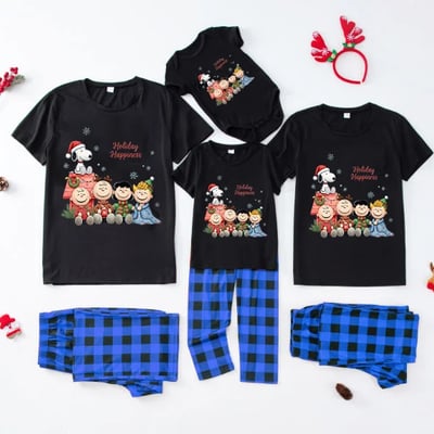 Peanuts Holiday Happiness Family Christmas Matching Pajamas 