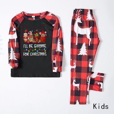 Black Red I’ll Be Gnome For Christmas Matching Family Pajamas 