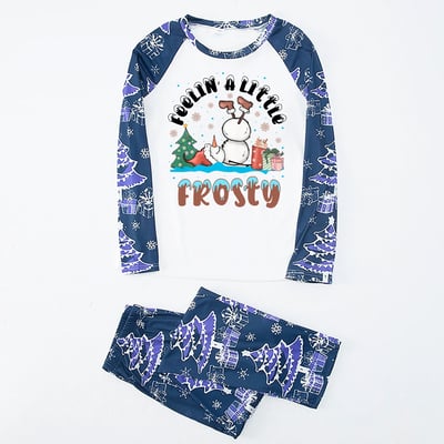 Feelin’ a Little Frosty Snowman Matching Family Christmas Pajama Set with Pet Outfit