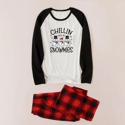 Chillin' with my Snowmies Christmas Family Pajamas with Pet Matching Shirt