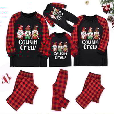 Cousin Crew Gnomes Christmas Plaids Family Matching Pajamas