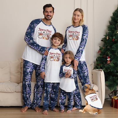 North Pole Santa Claus Family Christmas Matching Pajamas