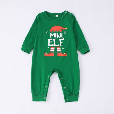 Christmas Elf Family Matching Pajamas Green Red Holiday Set&nbsp;