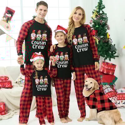 Cousin Crew Gnomes Christmas Plaids Family Matching Pajamas 