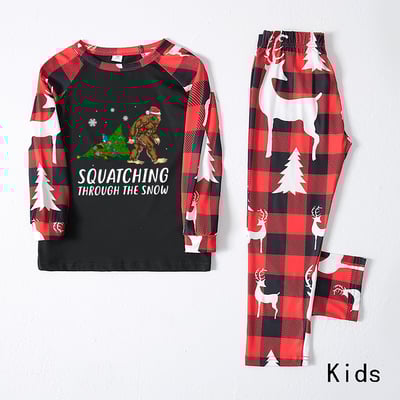 Squatching Through the Snow Bigfoot Matching Family Christmas Pajamas
