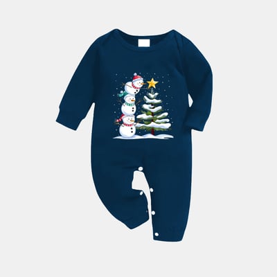 Snowman Christmas Tree Family Matching Pajama Set