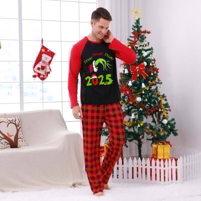 Grinch 2025 Stink Stank Stunk Family Matching Christmas Pajamas Plaid Set