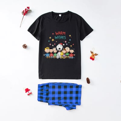 Peanuts Christmas Family Matching Pajamas Warm Wishes Holiday Nightwear Set 