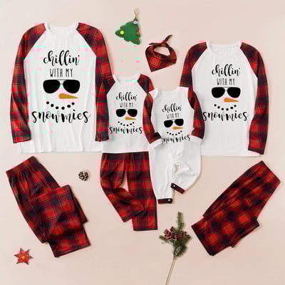 Chillin' with the Snowmies Family Christmas Matching Pajamas
