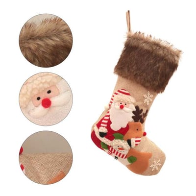 Santa and Snowman Christmas Stockings for Holiday Decorations