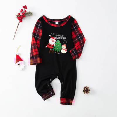 Red Plaid Merry Christmas Santa Family Matching Pajamas