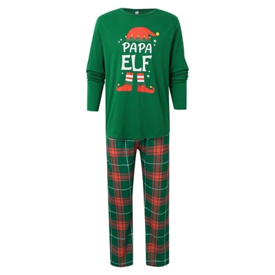 Christmas Elf Family Matching Pajamas Green Red Holiday Set&nbsp;