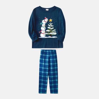 Snowman Christmas Tree Family Matching Pajama Set