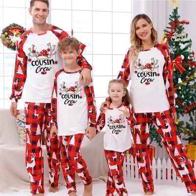 Cousin Crew Christmas Reindeer Print Family Matching Pajamas Sets