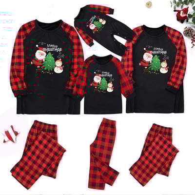 Festive Santa Christmas Tree Matching Family Pajama Set
