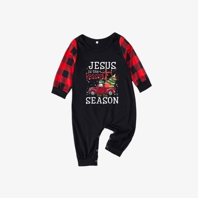 Red Buffalo Plaid Jesus Is the Reason Family Holiday Pajama Set
