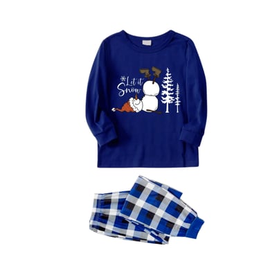 Blue Snowman Family Matching PJs for Adults Kids & Pets