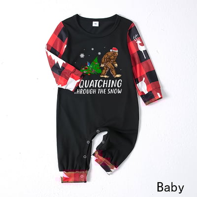 Squatching Through the Snow Bigfoot Matching Family Christmas Pajamas