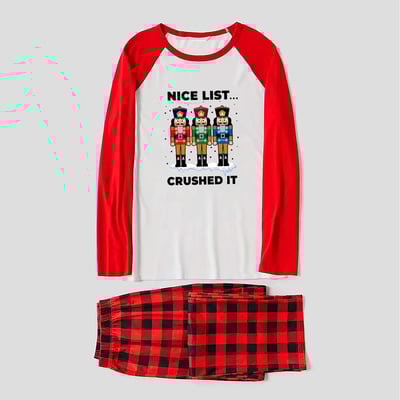 Nice List Crushed It Nutcracker Matching Family Christmas Pajama Set with Pet Shirt