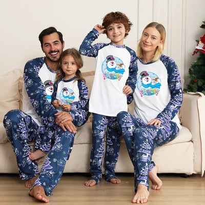 Frosty The Snowman Christmas Blue Matching Pajamas