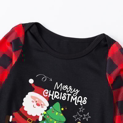 Festive Santa Christmas Tree Matching Family Pajama Set