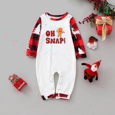 Oh Snap Gingerbread Man Red Plaid Matching Family Christmas PJs