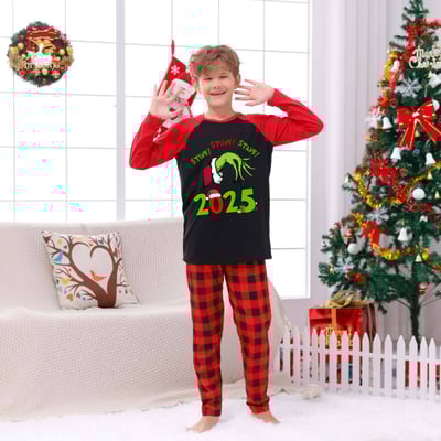 Grinch 2025 Stink Stank Stunk Family Matching Christmas Pajamas Plaid Set