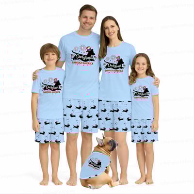 4th of July Funny Dachshund Short Matching Pajamas 