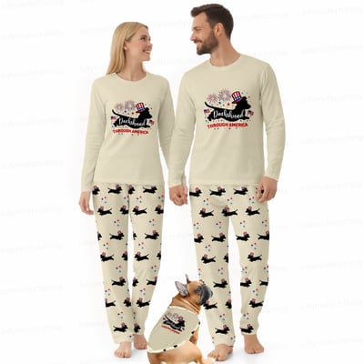 Dachshund Through America Funny Dog Pajamas Family