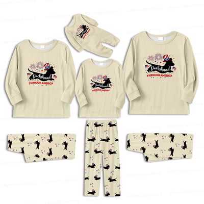 Dachshund Through America Funny Dog Pajamas Family