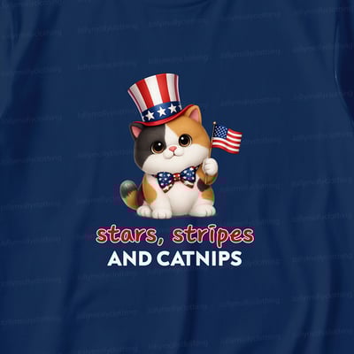 Cute Cat Pajamas Family Matching Stars Stripes and Catnips 