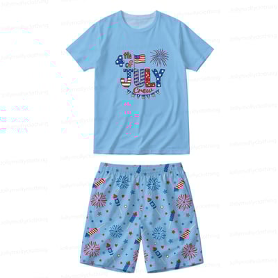 USA 4th of July Red White Blue Family Matching Pajamas